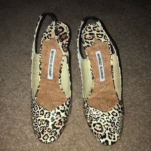 SOLD - BN Manolo Blahnik Leopard Slingback 38.5